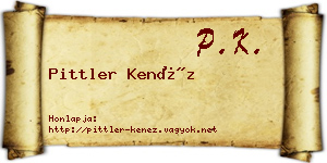Pittler Kenéz névjegykártya